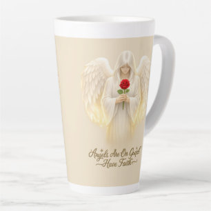 Caneca De Café Latte AngelicFaith GoldenHeart