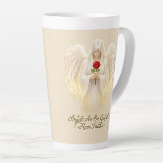Caneca De Café Latte AngelicFaith GoldenHeart