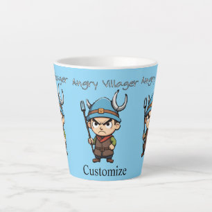 Caneca De Café Latte Angry Villager Pitchfork Thunder_Cove