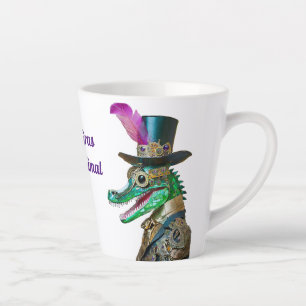 Caneca De Café Latte Animal de festa Mardi Gras Steampunk Jacaré