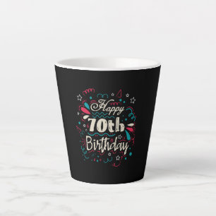 Caneca De Café Latte Aniversário 70 decorativo