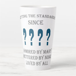 Caneca De Café Latte Aniversário Adicionar Nome de Ano Data Pai Família