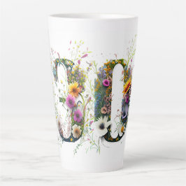 Caneca De Café Latte aniversário de 30 anos Spray de Flores Selvagens T