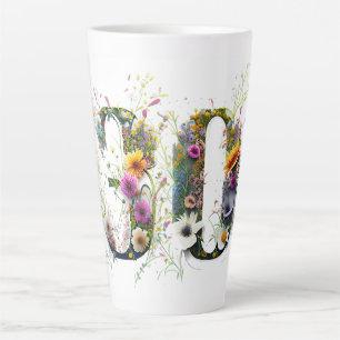 Caneca De Café Latte aniversário de 30 anos Spray de Flores Selvagens T