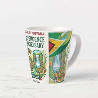 Caneca De Café Latte Aniversário de 60 anos de Independência da Repúbli