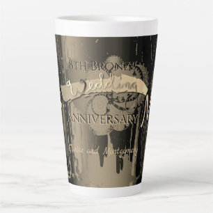 Caneca De Café Latte Aniversário de Casamento de Bronze da Sra.