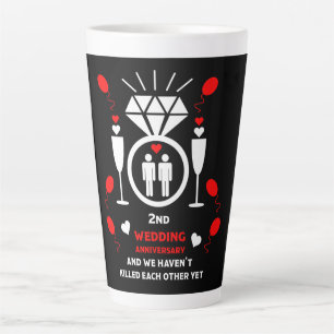 Caneca De Café Latte Aniversário de Casamento de segundos gay