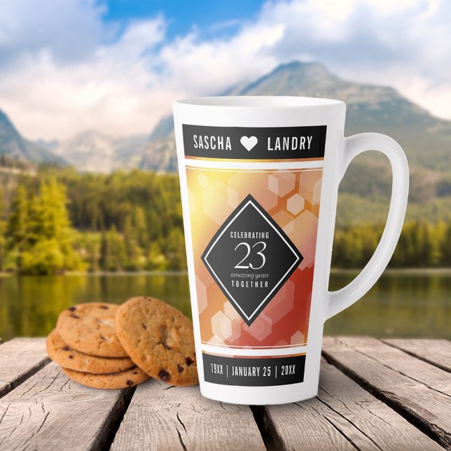 Caneca De Café Latte Aniversário de Casamento Imperial Topaz (Criador carregado)