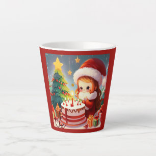 Caneca De Café Latte Aniversário de Natal 1