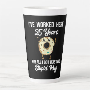 Caneca De Café Latte Aniversário de Trabalho de 25 anos