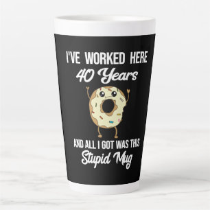 Caneca De Café Latte Aniversário de Trabalho de 40 anos Apreciação D