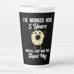 Caneca De Café Latte Aniversário de Trabalho de 5 Anos Apreciação do