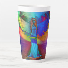 Caneca De Café Latte Anjo Colorido -