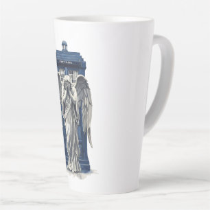 Caneca De Café Latte Anjo de ressonância com Caixa Azul de Polícia 1