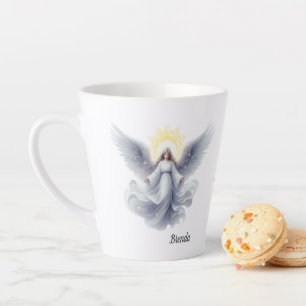 Caneca De Café Latte Anjo fluindo com o amor de Deus