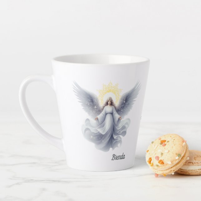 Caneca De Café Latte Anjo fluindo com o amor de Deus (In Situ)