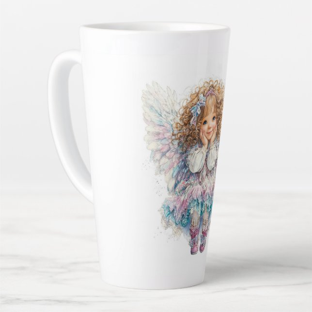 Caneca De Café Latte Anjo Fofo  (Ângulo esquerdo)