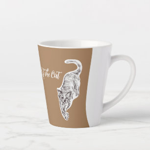 Caneca De Café Latte Ano Da Tinta De Desenho Do Gatinho De Gato