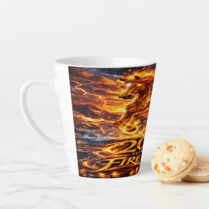 Caneca De Café Latte Ano do Cavalo de Fogo 2026