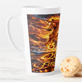 Caneca De Café Latte Ano do Cavalo de Fogo 2026