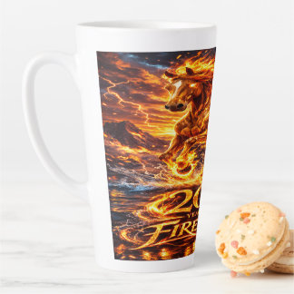 Caneca De Café Latte Ano do Cavalo de Fogo 2026