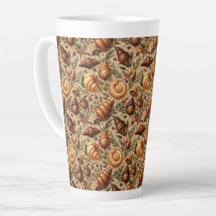 Caneca De Café Latte Ansiando Croissants