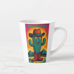 Caneca De Café Latte Antes e depois do café cacto cowboy