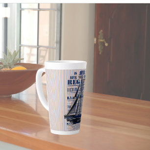 Caneca De Café Latte Anúncio de Regata de Iate Vintage