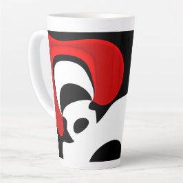 Caneca De Café Latte Ao Sr. Redd: Abstrato Preto, Branco e Vermelho
