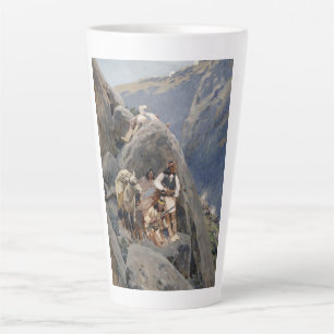 Caneca De Café Latte Apache Warriors: Escorregada pela Cavalaria Americ