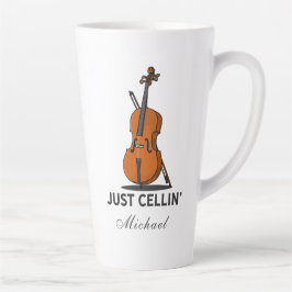 Caneca De Café Latte Apenas Cellin Cellist Performance Music Cello