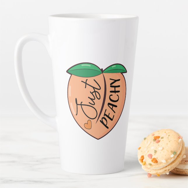 Caneca De Café Latte Apenas Peachy Engraçado (In Situ)