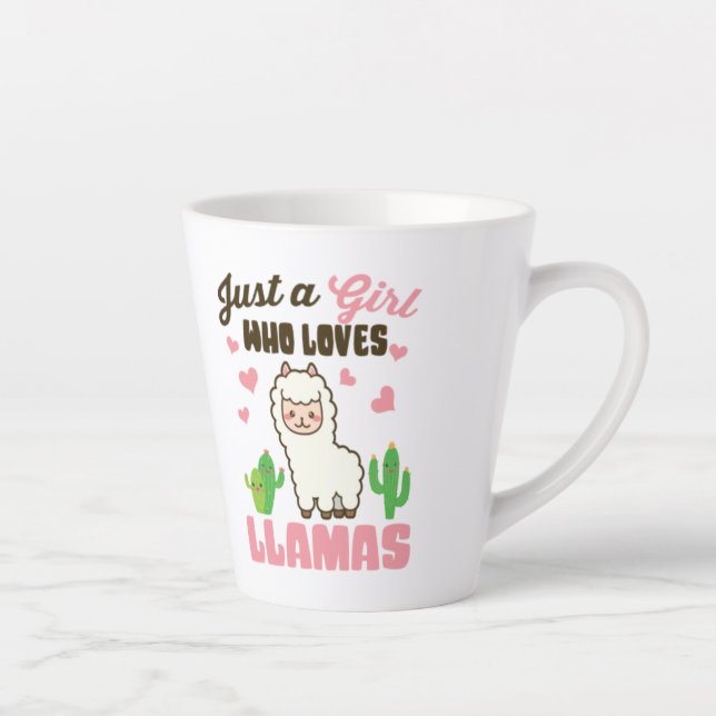 Caneca De Café Latte apenas uma garota que ama lhamas bonitinhas (Direita)