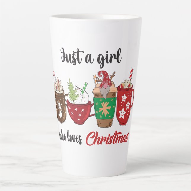 Caneca De Café Latte Apenas Uma Menina Que Ama O Natal (Frente)