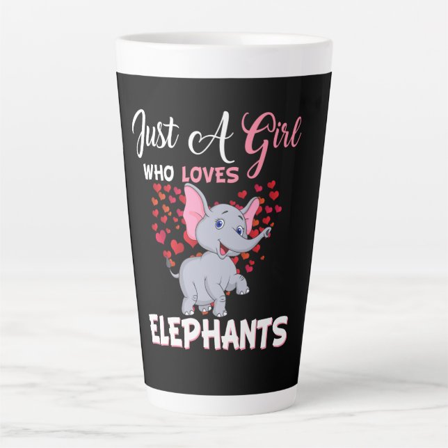 Caneca De Café Latte Apenas Uma Menina Que Ama Os Presentes Dos Elefant (Frente)
