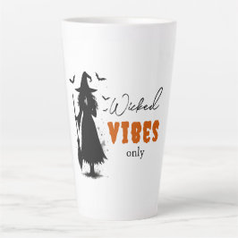 Caneca De Café Latte "Apenas Víblias Malvadas" - Bruxa Negra Halloween