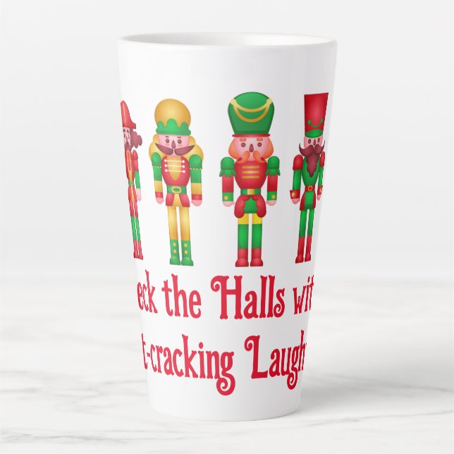 Caneca De Café Latte Apertadores de Nozes de Natal  (Frente)