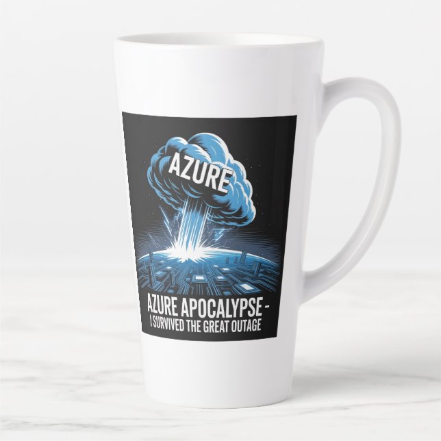 Caneca De Café Latte Apocalipse do Azure – Sobrevivi à Grande Queda (Direita)