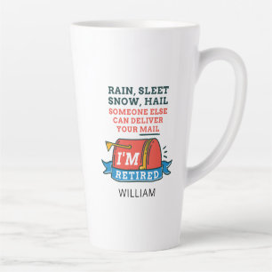 Caneca De Café Latte Aposentação Personalizada do Correio do Trabalhado