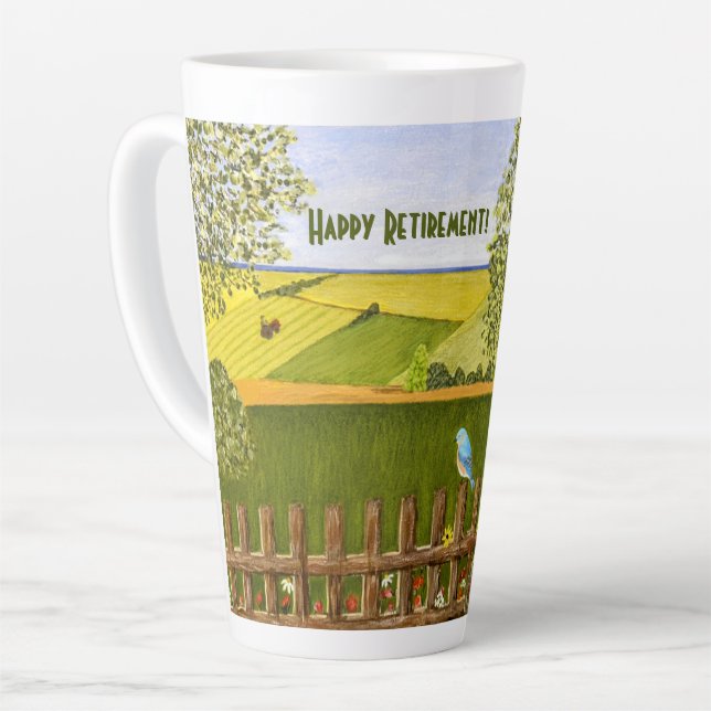 Caneca De Café Latte Aposentadoria Vista Linda (Ângulo esquerdo)