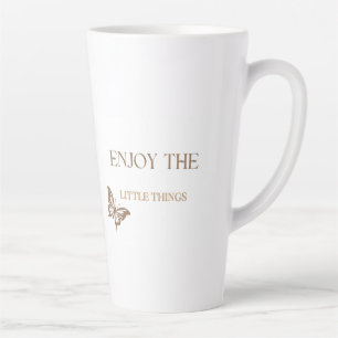 Caneca De Café Latte Apreciar as Pequenas Coisas, Presente de Bem-Estar