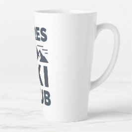 Caneca De Café Latte Apres Ski Club Mountain Logo - Custom Mens Winter 