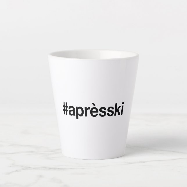 Caneca De Café Latte APRES SKI Hashtag (Frente)