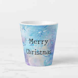 Caneca De Café Latte Aqua Azul Púrpura Gelo Natal