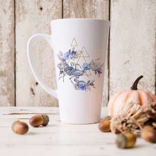 Caneca De Café Latte Aquarela Escorpião Astrologia Zodíaco Monograma