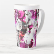 Aquarela Floral - Design abstrato rosa e branco