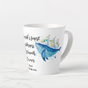 Caneca De Café Latte Aquarela Inspirada no Oceano