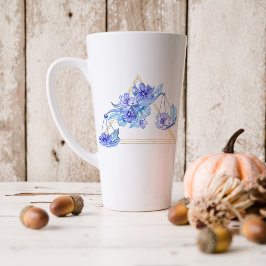 Caneca De Café Latte Aquarela Libra Astrologia Signo do Zodíaco | Monog
