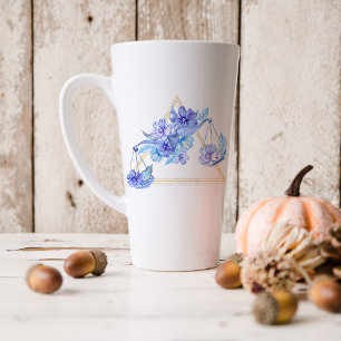 Caneca De Café Latte Aquarela Libra Astrologia Signo do Zodíaco Monog
