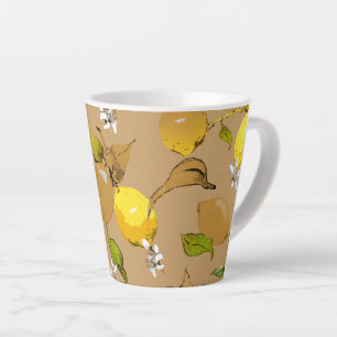 Caneca De Café Latte Aquarela limões 33